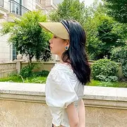 [LAYBAY] Women Sun Visor Hat Sun Hat Female Sunscreen Empty Top Hat Summer Outing Sandal Beach Straw Hat Biking Without Top Headband Sun Hat, 54~58cm (Color : D)