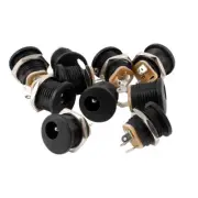 10 PCS 5.5mm x 2.1mm DC Power Jack Socket 3 Pin Panel Mount Connector