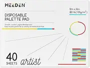 MEEDEN Artist Palette Paper Pad: 12''x16'', 40 Sheets (80lb/120gsm) Paint Palette Paper - Disposable Color Mixing Paper for Acrylic Watercolor Oil Painting