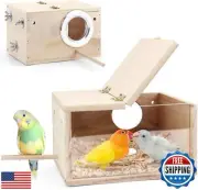 TiereCare Parakeet Nesting Box - Visual Wooden Bird Nest Breeding Box - Bird