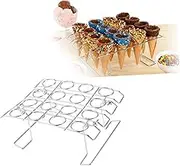 NAMOARLY Cone Stand Ice Cream Cones Ice Cream Rack Cupcake Baking Rack Ice Cream Cone Holder Silver