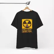 FALLOUT SHELTER t-shirt, Atomic Nuclear Emergency Disaster Apocalypse Doomsday