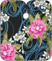 RPLIFE Vibrant Pink Flowers Black Salon Color Capes, Hair Color Apron Client, Barbers Cape Gown Women, Vibrant Pink Flowers Black