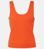 [Vince] Vince Ribbed-knit cotton-blend tank top AU 14 red