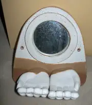 Vintage NEW Jim Bailey "Hand" Bathroom Soap Dish and Mirror Ceramic