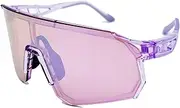 VeilGlam Pro Pickleball Glasses for Women, Pink Rose Lens Crystal Pink Coating Tinted Protective Eyewear UV Protection Safety Sunglasses ANSI Z87.1 Anti Fog Scratch Tennis Squash Goggles
