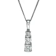 0.5 CT. T.W. Certified Lab-Created Diamond Graduated Three Stone Pendant in 14K White Gold (F/SI2)
