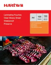 Hartwiis 100 Sheet A4 Glossy Clear Laminated Pouch Film 150 Micron (75x2)