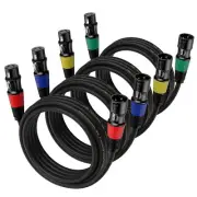 Paquete de 4 cables de micrófono XLR macho a hembra de 6 pies