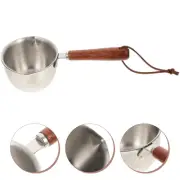 Sauce Pot with Dual Spout Large Frying Pan Lid Pour Oil Small Simple Saucepan