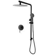 ACA WELS Round 10'' Ultrathin Rainfall Shower Head 3-MODE Handheld Set Gooseneck Arm Wall Rail Diverter Mixer Tap Black