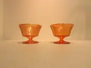2 Federal Normandie Carnival Glass Iridescent Marigold Normandie Sherbert's