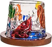 DONFAMDS 1 Set Cocktail Cup with Base Creative Whiskey Glass for Home Weddings Events Cold Heat Resistant Elegant Design Present for Friends