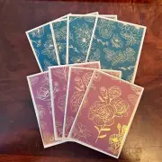 8 Stampin Up! Note Cards & Envelopes FOREVER LOVE DSP moody mauve pretty peacock