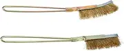 YOSADIER 2Pcs Copper Wire Brush with Iron Handle BBQ Grill Cleaning Supplies for Dust Removal Ergonomic Design for Comfortable Grasp for Grill Rack Cleaning