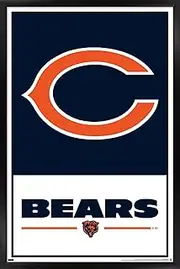 Trends International NFL Chicago Bears-Logo 21 Wall Poster, 22.375" x 34", Black Framed Version
