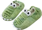 [BLKCERY] Toddler Winter Slippers for Boy Plush Warm Cartoon Animal Indoor Shoes