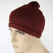 NEW Authentic Bottega Veneta Merinos Wool Beanie Hat Dark Red 274457 6100