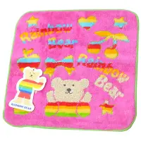 在飛比找Yahoo奇摩購物中心優惠-RAINBOW BEAR 日本製可愛小熊LOGO小方巾(繽紛