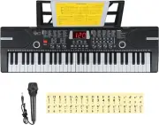 Kids Piano Keyboard, 61 Keys Beginner Electronic Keyboard Portable Digital Music