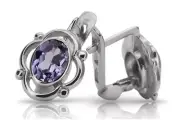 Rare Unique Russian style Vintage 925 Silver alexandrite earrings vec033s