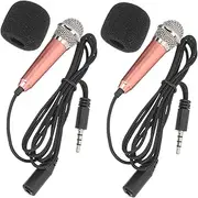 LOLIPPYY 2Pcs Mini Microphones for Tablet Compact Recording Mic for Singing and Video Capture High Performance Sound Quality for Family Events and Work Presentations