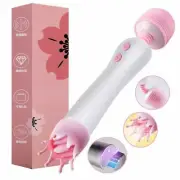 G-spot Vibrator Licking Tongue Oral Nipple Clitoris Stimulator Wand Big Sex Toy