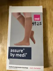 Assure by Medi -Calf Black Sz Large Medical Compress Stockings Closed Toe 13753