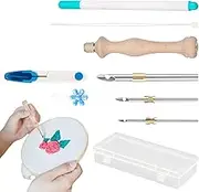 Punch Needle Kit for Beginners - Adjustable Threader Kit | Embroidery Tool with Storage Box for Easter Crafting Children Beginners Adults