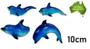 4pcs 10cm DOLPHIN MARBLE BLUE Ornament Figurine Statue Home Sculpture Ocean Gift