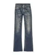 Women's Slim Fit Bootcut Pants in Dark Blue 24,25,26,27,28,29 dark blue