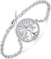 Family Tree of Life Chain Bracelet for Women Grils 925 Sterling Silver Jewelry