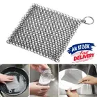 Home Cast Iron Cookware Kitchens Tool Chainmail Scrubber Cleaner Stainless Steel