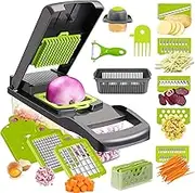 16In1 Vegetable Chopper, Kitchen Professional Vegetable Slicer Dicer Cutter, Multifunctional Food Chopper with Large Container, Manual Food Chopper, Hand Cooking Gadget Tool for Kitchen (16)