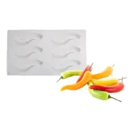 Silicone Moulds 12 Cavities Geometric Chili Shaped Cakes Moulds for Baking Candy