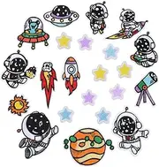 OSALADI 22pcs Astronaut Embroidery Stickers for DIY Clothing Decor Unique Applique Patches for Bags Crafts and More for Covering Stains