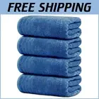 Pack of 4 Extra Large 100% Cotton Bath Towels - 30 x 60 Inches, Soft & Absorbent