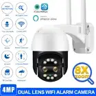 8MP 4K Wifi Security Camera Dual Lens 8X Hybrid Zoom PTZ Dual Lens Ai Auto Track