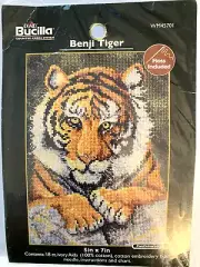 Plaid Bucilla "Benji Tiger" CCS 5"x7" Realistic!!