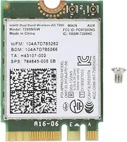 ASHATA Mini Network Card,WiFi Card WiFi Chip Internal Network Card,2.4g / 5g Dual Band Wireless Network Card with NGFF / M2 Interface for Intel 7260NGW AC for