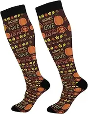 [Caihoyu] Compression Socks For Women Men Support for Nurses,Running,Athletic,Travel Thanksgiving Design, Thanksgiving Design