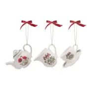 Portmeirion Botanic Garden: Tea Set Mini Ornaments, Teapot, Creamer, Cup, Box