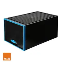 在飛比找momo購物網優惠-【特力屋】時尚黑抽屜整理箱62*42*32.7cm 藍框 2