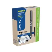 Pilot Hi-Tecpoint V5 Liquid Ink Rollerball Pen Black 10 Pens + 30 Refills Pack o