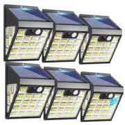 6Pack Brighter Solar Fence Lights,160LEDs Motion Sensor Outdoor Lights Solar ...