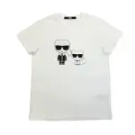 【KARL LAGERFELD 卡爾】老佛爺印花LOGO 白色 純棉 圓領 T-SHIRT(210W172431100)