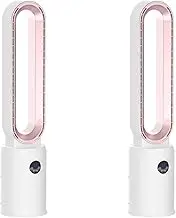 Advwin Bladeless Fan Set, 2 PCS Portable Electric Tower Fan Airflow Purifying Fan for Home Office Use, Pink*2