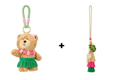 Starbucks Aloha Bearista Keychain + Tassel Decoration Charm Set | 2025 Limited