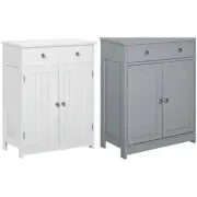 kleankin Bathroom Cabinet Storage Cupboard & 2 Drawers Double Door Shelf