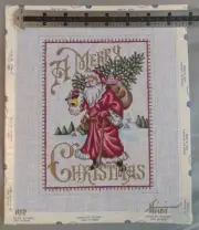 Heidi Stanley Merry Christmas H12 Hand Painted 18 ct Needlepoint Canvas